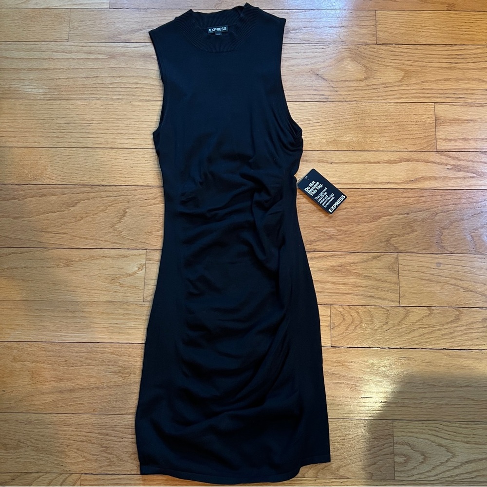 Express Black Sleeveless Mini Bodycon Dress